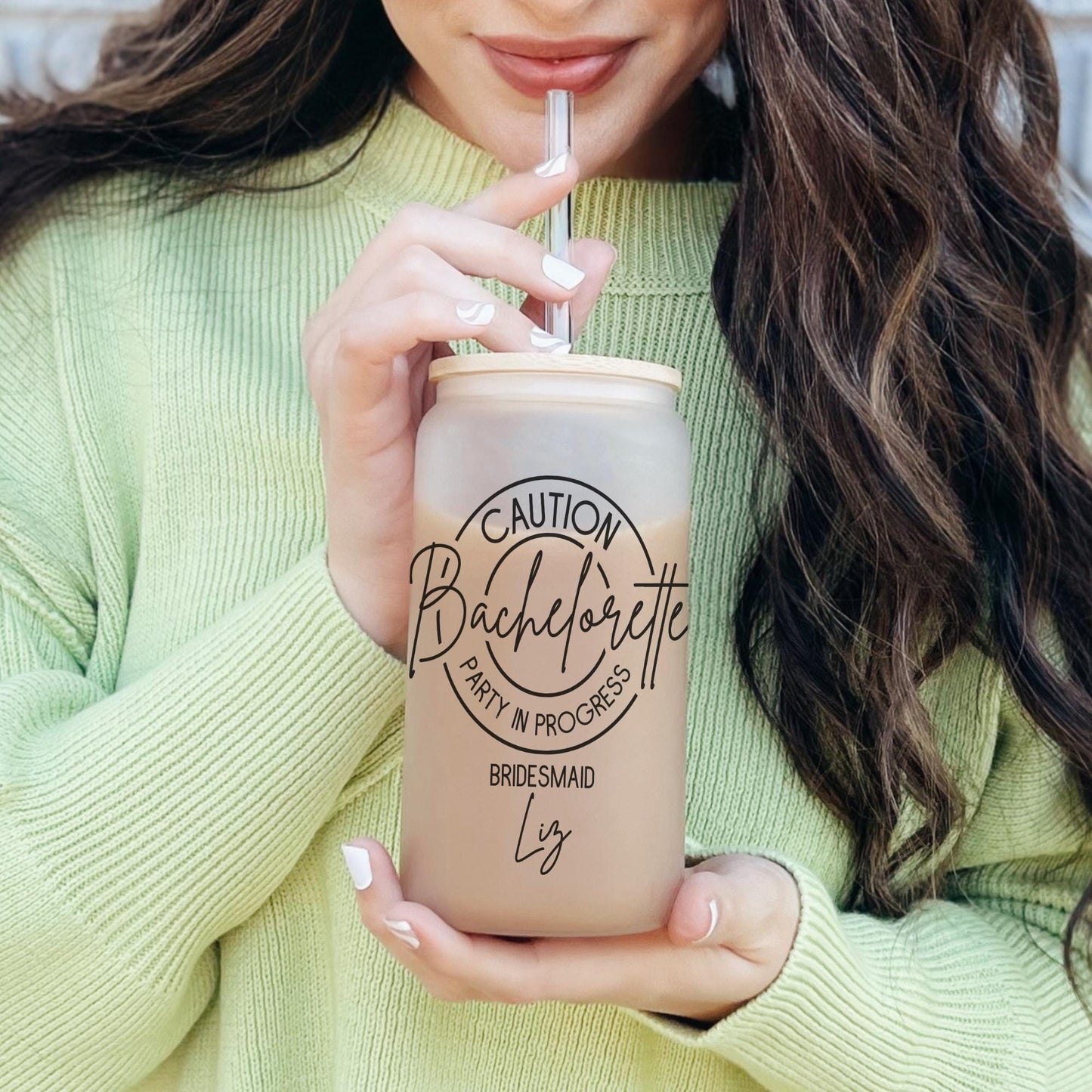 Bachelorette Party In Progress 16oz Iced Coffee Cup, Bachelorette Tumbler, Bachelorette Gift, Bachelorette Cup, Coffee Cup w/ Lid and Straw.