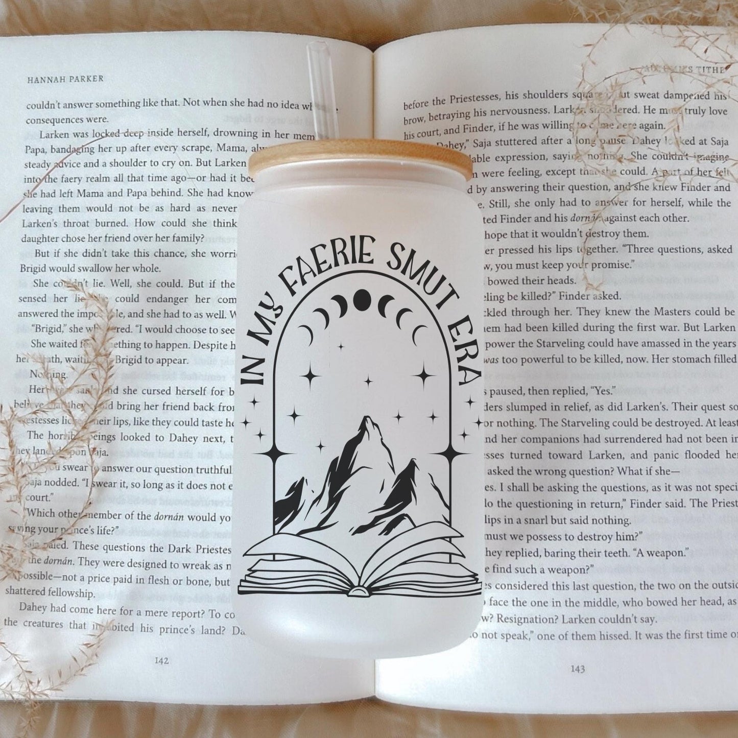Faerie Book Lover 16oz Iced Coffee Cup, Book Lover Gift Mug, Reader Gift, Book Club Gift for Her, Coffee Cup w/ Reusable Straw & Lid.