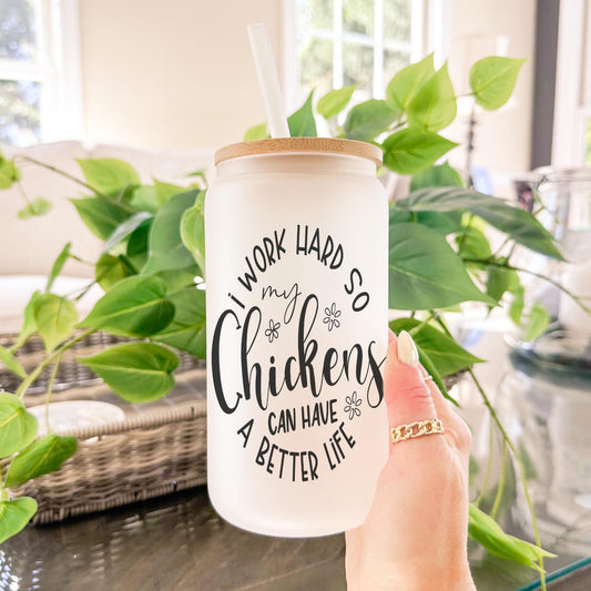 Funny Chicken Obsessed Gift 16oz Iced Coffee Cup, Funny Chicken Gift, Chicken Iced Coffee Cup, Crazy Chicken Lady Gift, Coffee Cup w/ Reusable Straw & Lid