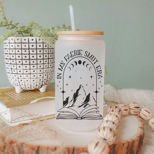 Faerie Book Lover 16oz Iced Coffee Cup, Book Lover Gift Mug, Reader Gift, Book Club Gift for Her, Coffee Cup w/ Reusable Straw & Lid.